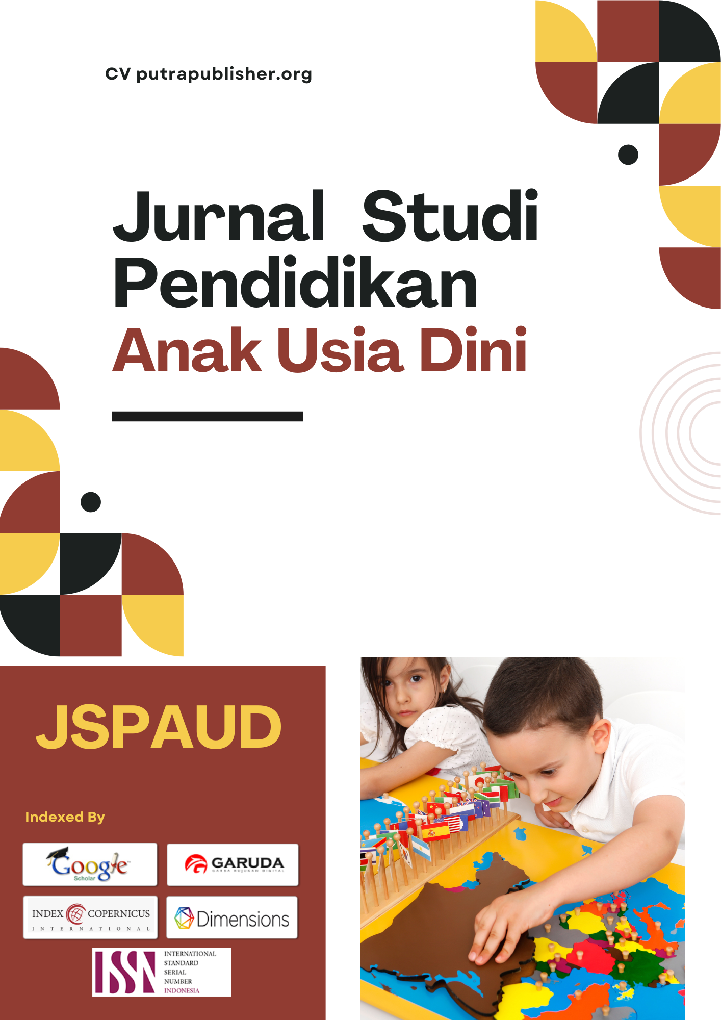Jurnal Studi Pendidikan Anak Usia Dini (PAUD) adalah jurnal ilmiah yang berfokus pada penelitian dan kajian dalam bidang pendidikan anak usia dini. Jurnal ini mempublikasikan artikel-artikel yang mencakup topik-topik seperti; Manajemen Pendidikan Anak Usia Dini, Psikologi Anak, perkembangan anak, metode pengajaran, psikologi anak, serta kebijakan dan praktik pendidikan anak usia dini. Tujuannya adalah untuk mendukung para peneliti, pendidik, dan praktisi dalam mengembangkan pendekatan terbaik untuk mendidik anak-anak pada usia emas, yang berperan penting dalam membentuk fondasi pendidikan dan karakter anak. Jurnal ini diterbitkan oleh CV Putra Publisher diterbitkan 3 kali dalam setahun pada bulan September, Januari dan Mei